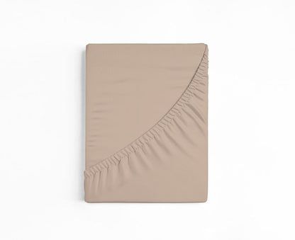 bettwarenland | bellana® deLuxe Edel-Jersey Topper Spannbettlaken | sand | gefaltet