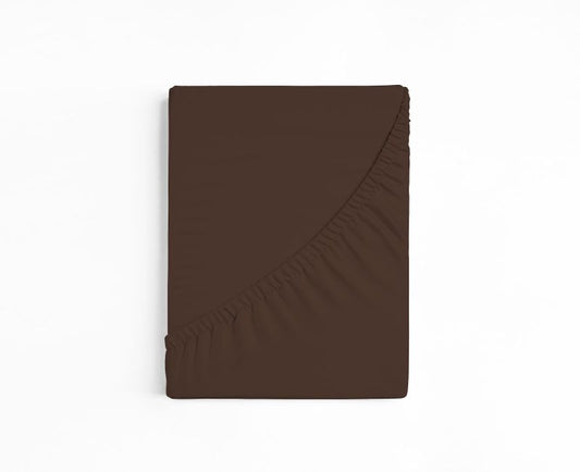 bettwarenland | bellana® deLuxe Edel-Jersey Topper Spannbettlaken | schoko | gefaltet