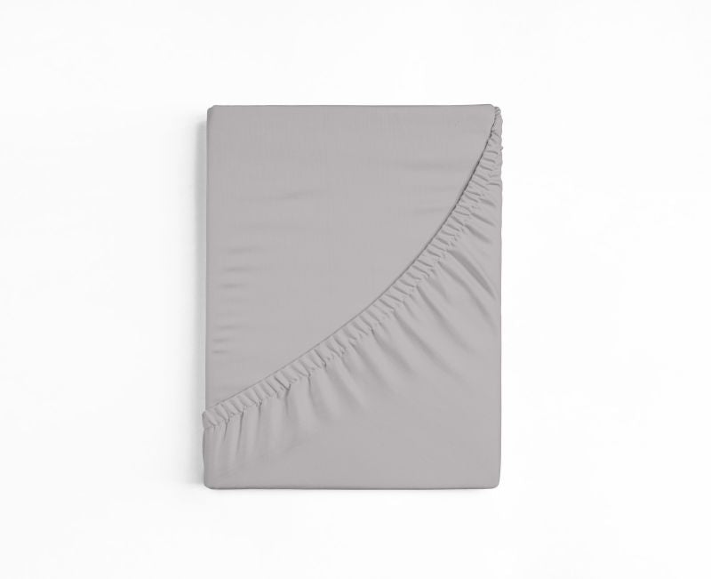 bettwarenland | bellana® deLuxe Edel-Jersey Topper Spannbettlaken | silber | gefaltet