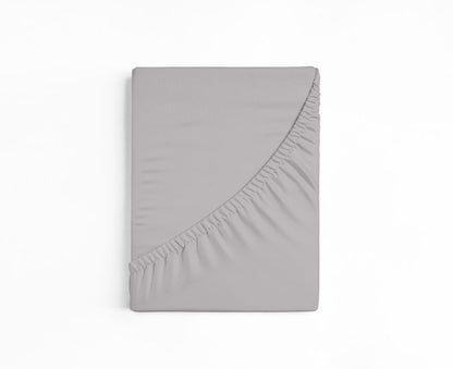 bettwarenland | bellana® deLuxe Edel-Jersey Topper Spannbettlaken | silber | gefaltet