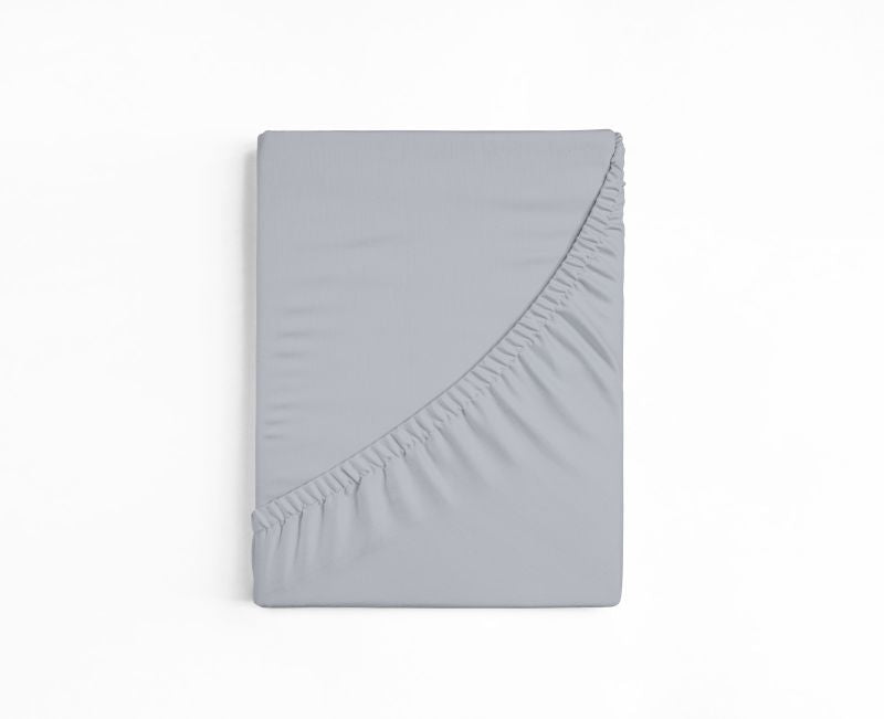 bettwarenland | bellana® deLuxe Edel-Jersey Topper Spannbettlaken | steel | gefaltet