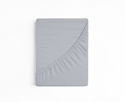 bettwarenland | bellana® deLuxe Edel-Jersey Topper Spannbettlaken | steel | gefaltet