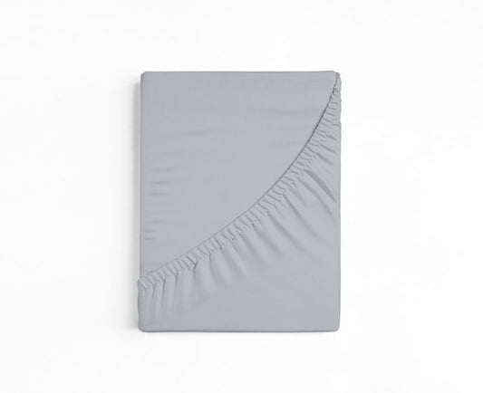 bettwarenland | bellana® deLuxe Edel-Jersey Topper Spannbettlaken | steel | gefaltet