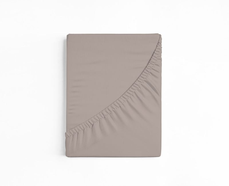 bettwarenland | bellana® deLuxe Edel-Jersey Topper Spannbettlaken | taupe | gefaltet