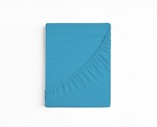 bettwarenland | bellana® deLuxe Edel-Jersey Topper Spannbettlaken | türkis | gefaltet