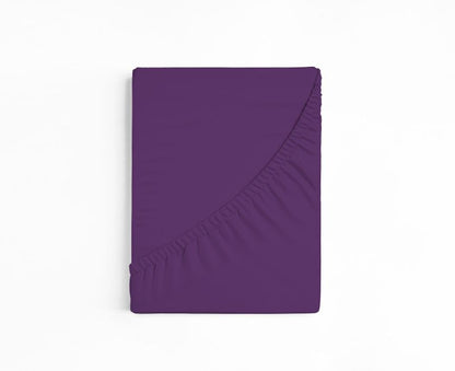 bettwarenland | bellana® deLuxe Edel-Jersey Topper Spannbettlaken | violett | gefaltet