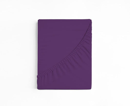 bettwarenland | bellana® deLuxe Edel-Jersey Topper Spannbettlaken | violett | gefaltet