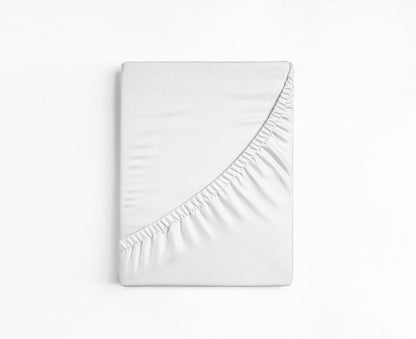bettwarenland | bellana® deLuxe Edel-Jersey Topper Spannbettlaken | weiß | gefaltet