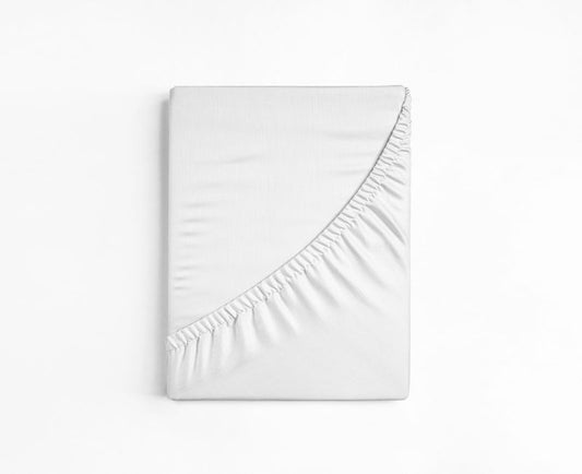 bettwarenland | bellana® deLuxe Edel-Jersey Topper Spannbettlaken | weiß | gefaltet