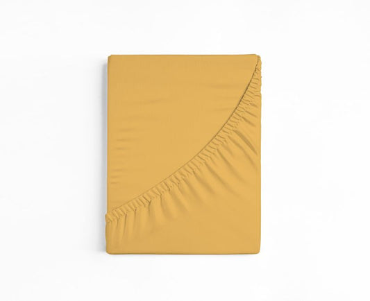 bettwarenland | bellana® deLuxe Edel-Jersey Topper Spannbettlaken | zitrone | gefaltet