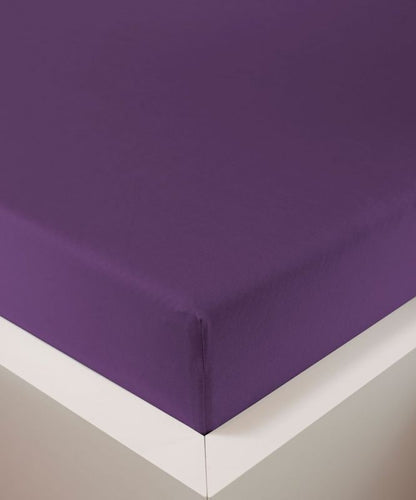bettwarenland | bellana® deLuxe Edel-Jersey Topper Spannbettlaken | violett | bezogen