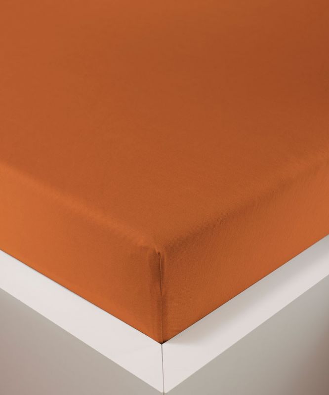 bettwarenland | bellana® deLuxe Edel-Jersey Topper Spannbettlaken | papaya | bezogen
