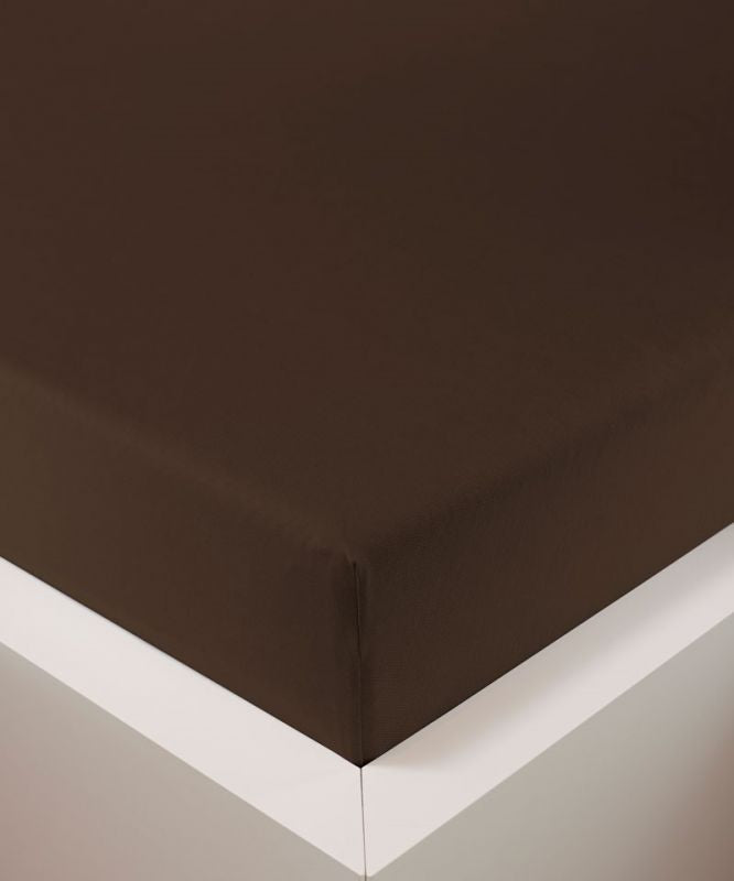 bettwarenland | bellana® deLuxe Edel-Jersey Topper Spannbettlaken | schoko | bezogen