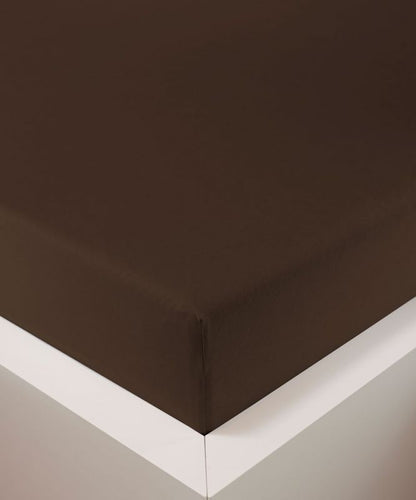 bettwarenland | bellana® deLuxe Edel-Jersey Topper Spannbettlaken | schoko | bezogen