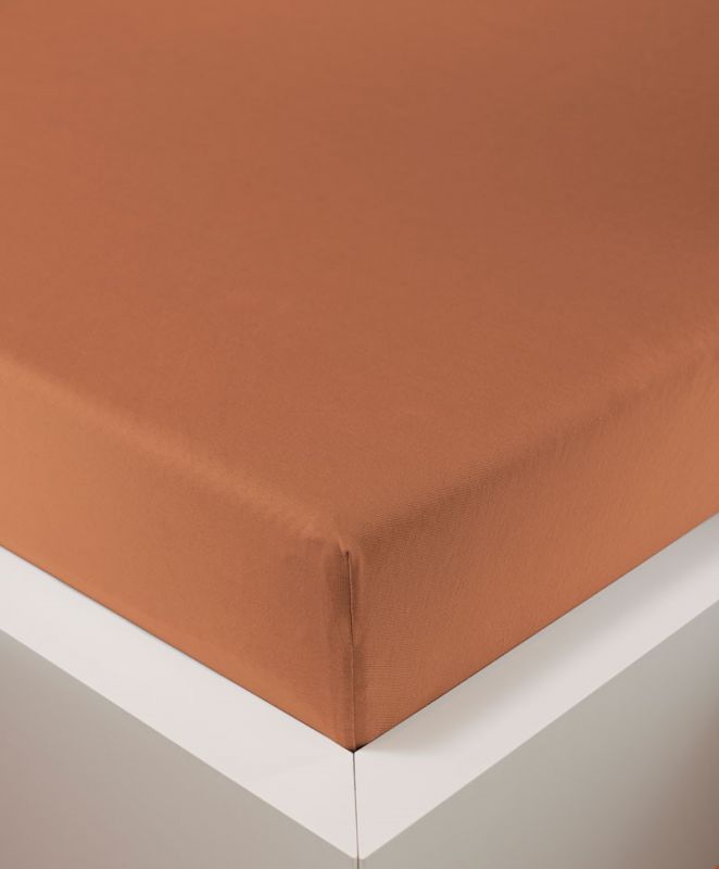 bettwarenland | bellana® deLuxe Edel-Jersey Topper Spannbettlaken | mandarine | bezogen
