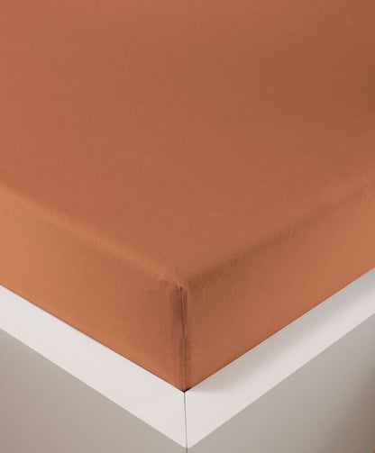 bettwarenland | bellana® deLuxe Edel-Jersey Topper Spannbettlaken | mandarine | bezogen
