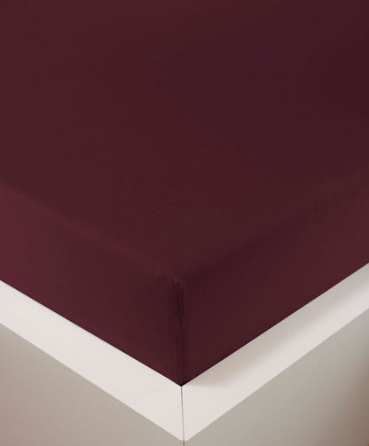 bettwarenland | bellana® deLuxe Edel-Jersey Topper Spannbettlaken | bordeaux | bezogen