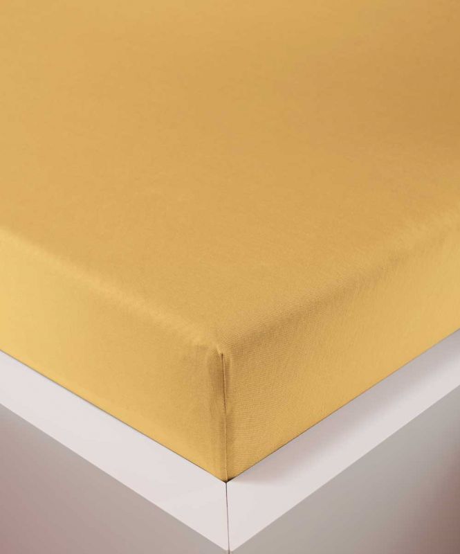 bettwarenland | bellana® deLuxe Edel-Jersey Topper Spannbettlaken | zitrone | bezogen