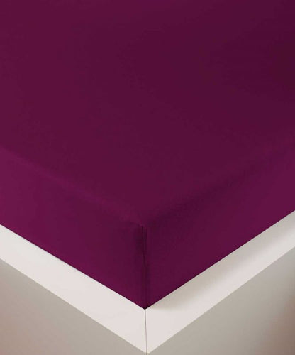 bettwarenland | bellana® deLuxe Edel-Jersey Topper Spannbettlaken | burgund | bezogen