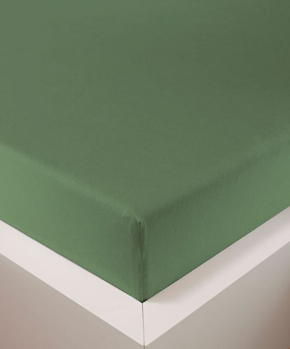 bettwarenland | bellana® deLuxe Edel-Jersey Topper Spannbettlaken | schilf | bezogen