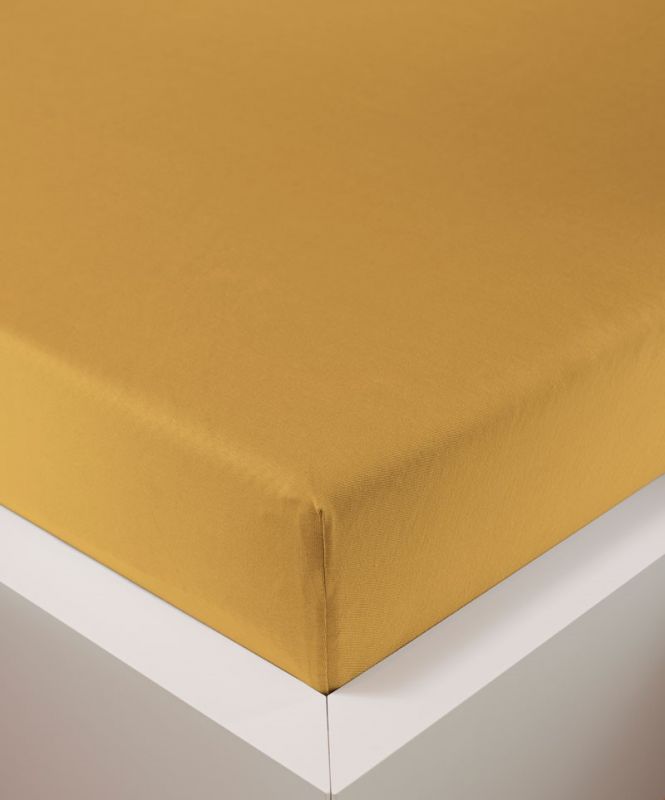 bettwarenland | bellana® deLuxe Edel-Jersey Topper Spannbettlaken | gold | bezogen