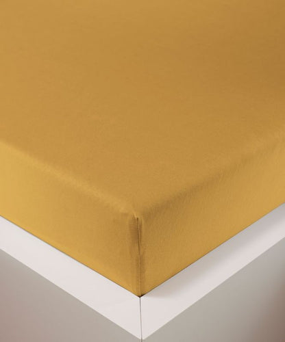bettwarenland | bellana® deLuxe Edel-Jersey Topper Spannbettlaken | gold | bezogen
