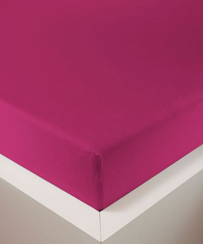 bettwarenland | bellana® deLuxe Edel-Jersey Topper Spannbettlaken | fuchsia | bezogen