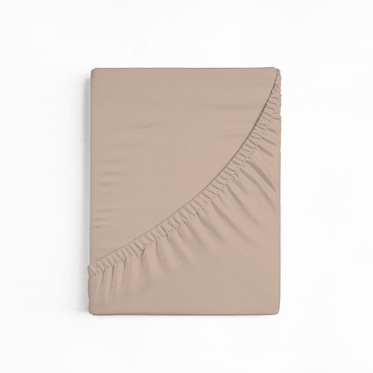 bettwarenland | bellana® Tencel Nobel-Jersey Spannbettlaken | sand | gefaltet