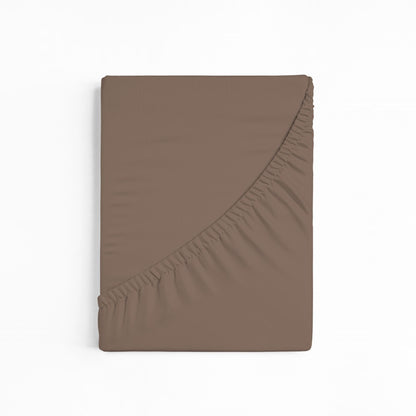 bettwarenland | bellana® Tencel Nobel-Jersey Spannbettlaken | cappuccino | gefaltet