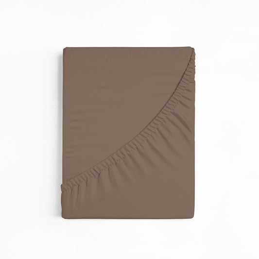 bettwarenland | bellana® Tencel Nobel-Jersey Spannbettlaken | cappuccino | gefaltet