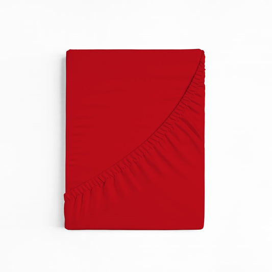bettwarenland | bellana® Tencel Nobel-Jersey Spannbettlaken | rot | gefaltet