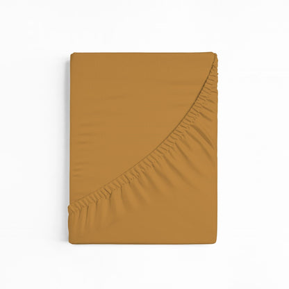 bettwarenland | bellana® Tencel Nobel-Jersey Spannbettlaken | curry | gefaltet