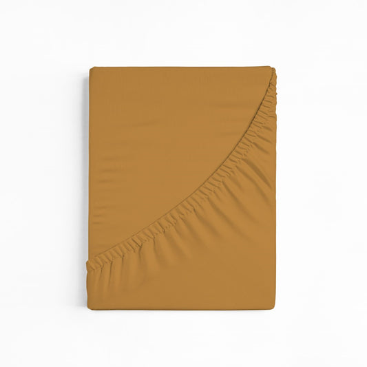 bettwarenland | bellana® Tencel Nobel-Jersey Spannbettlaken | curry | gefaltet