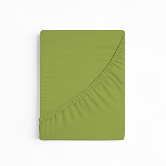 bettwarenland | bellana® Tencel Nobel-Jersey Spannbettlaken | moos | gefaltet