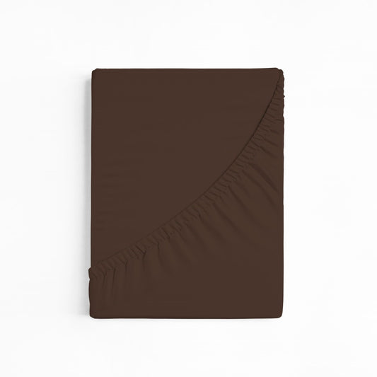 bettwarenland | bellana® Tencel Nobel-Jersey Spannbettlaken | schoko | gefaltet