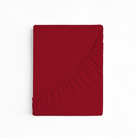 bettwarenland | bellana® Tencel Nobel-Jersey Spannbettlaken | rubin | gefaltet