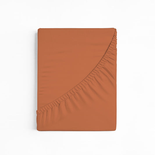 bettwarenland | bellana® Tencel Nobel-Jersey Spannbettlaken | mandarine | gefaltet