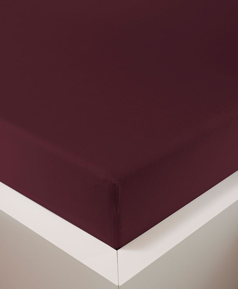 bettwarenland | bellana® Tencel Nobel-Jersey Spannbettlaken | bordeaux | bezogen