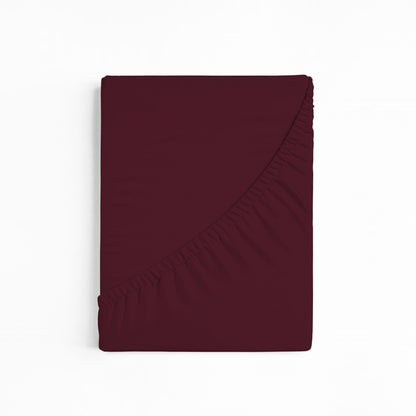 bettwarenland | bellana® Tencel Nobel-Jersey Spannbettlaken | bordeaux | gefaltet