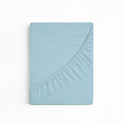 bettwarenland | bellana® Tencel Nobel-Jersey Spannbettlaken | azur | gefaltet