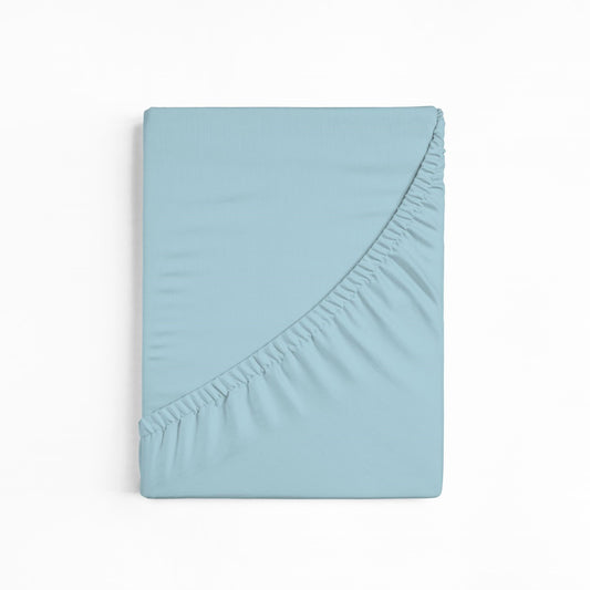 bettwarenland | bellana® Tencel Nobel-Jersey Spannbettlaken | azur | gefaltet