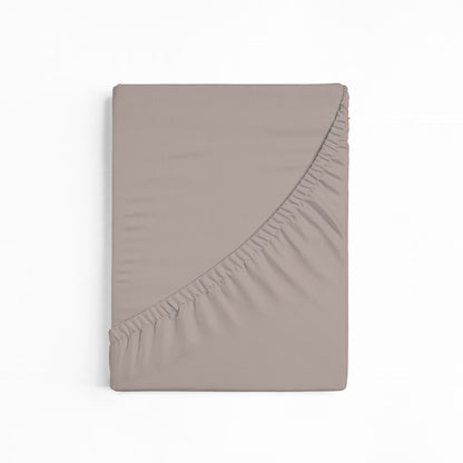 bettwarenland | bellana® Tencel Nobel-Jersey Spannbettlaken | taupe | gefaltet