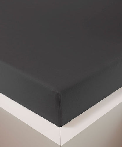 bettwarenland | bellana® deLuxe Edel-Jersey Topper Spannbettlaken | anthrazit | bezogen