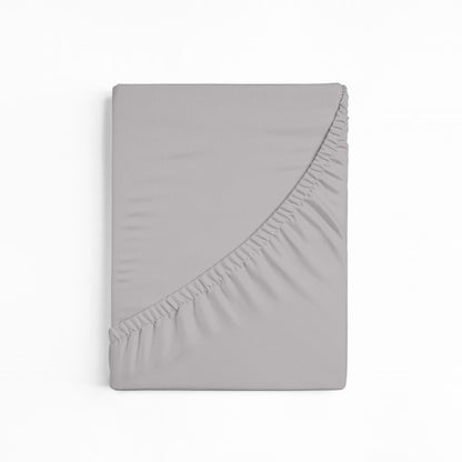 bettwarenland | bellana® Tencel Nobel-Jersey Spannbettlaken | silber | gefaltet