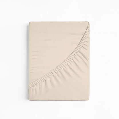bettwarenland | bellana® Tencel Nobel-Jersey Spannbettlaken | creme | gefaltet