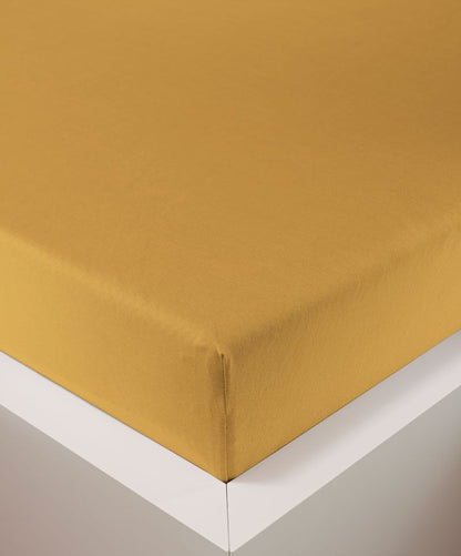 bettwarenland | bellana® Tencel Nobel-Jersey Spannbettlaken | gold | bezogen