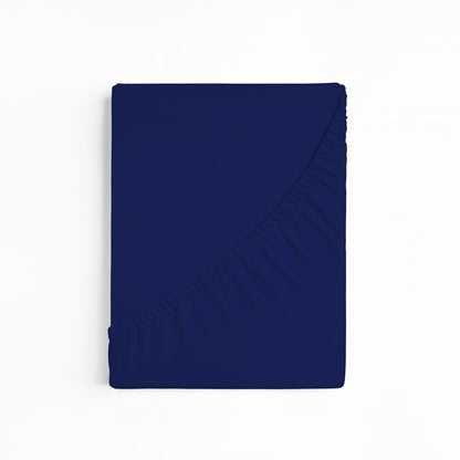 bettwarenland | bellana® Tencel Nobel-Jersey Spannbettlaken | marine | gefaltet